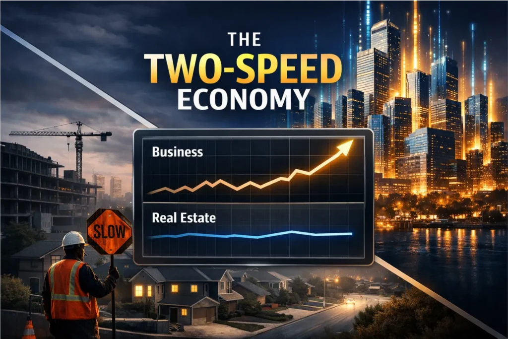 The Two-Speed Economy: Business Borrowing Surges as Real Estate Lending Cools