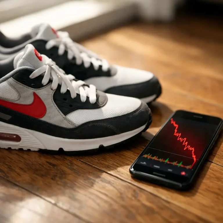 Sneakers and stock chart decline