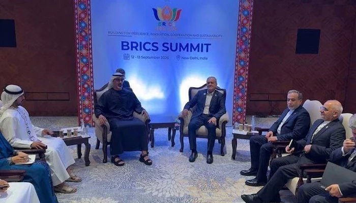 Meeting of the Iranian President and the Crown Prince of Abu Dhabi on the sidelines of the BRICS meeting in Delhi