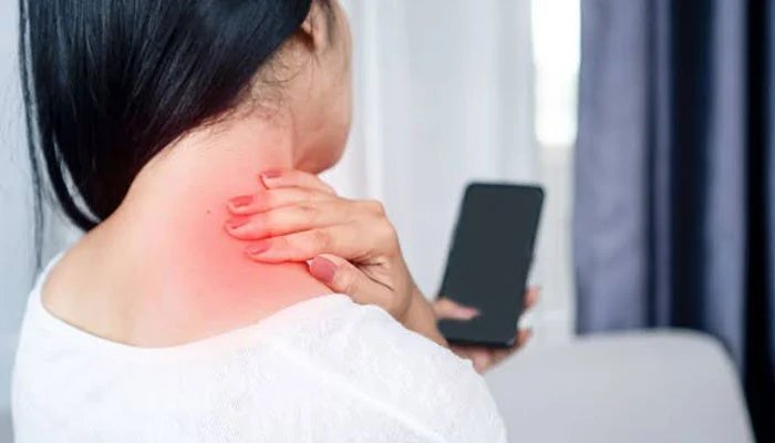 Staring at a screen for too long can put strain on the neck, try this exercise