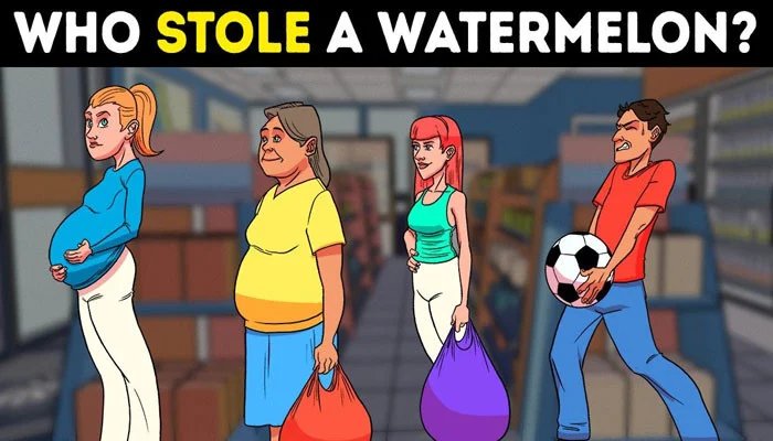 Can you tell who stole the watermelon?