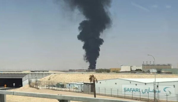Flames, clouds of smoke near Riyadh airport, first airstrike alert issued