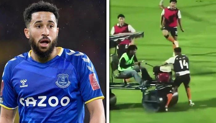 Footballer Andros Townsend crashes during warm-up